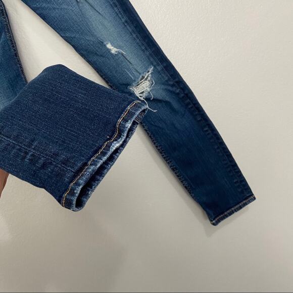 Rag & Bone Capri Jeans In Dark Shredded Size 24 - Picture 4 of 10